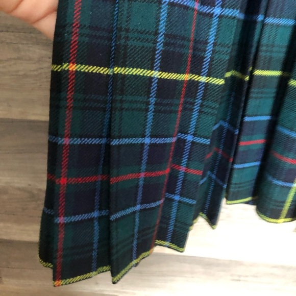 Vintage Handmade Plaid Tartan Pleated Wool Skirt Medium - Picture 2 of 4